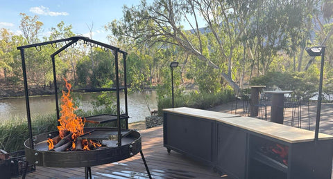 Big Fire Pit with Roof