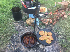 Camping Fire Pit and Swinging BBQ www.aussiecampfirekitchens.com