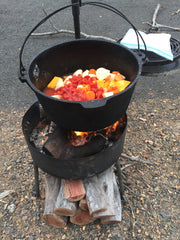 Camping Fire Pit and Swinging BBQ www.aussiecampfirekitchens.com