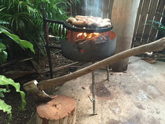 Camping Fire Pit and Swinging BBQ www.aussiecampfirekitchens.com