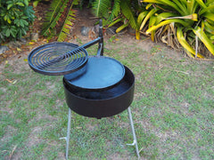 Camping Fire Pit and Swinging BBQ www.aussiecampfirekitchens.com