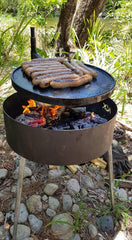 Camping Fire Pit and Swinging BBQ www.aussiecampfirekitchens.com