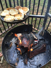 Camping Fire Pit and Swinging BBQ www.aussiecampfirekitchens.com