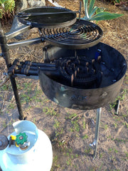 AUSSIE FIRE PIT with SWINGING HOT PLATE & GRILL