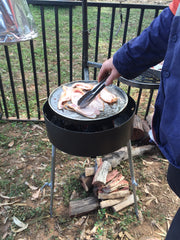 Camping Fire Pit and Swinging BBQ www.aussiecampfirekitchens.com